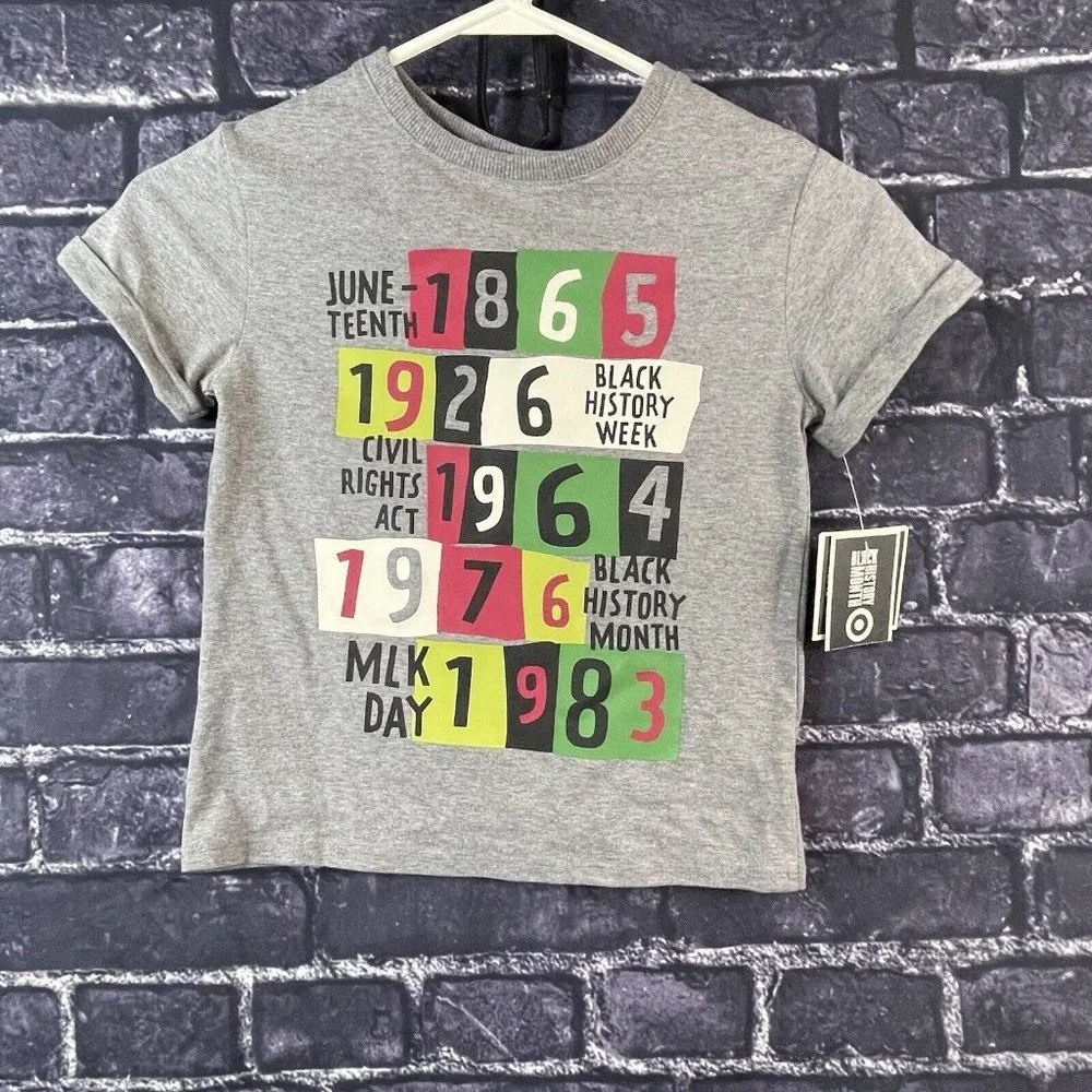 Black History Month X-Small 4/5 Juneteenth MLK Day Civil Rights Short Sleeve Top - Picture 1 of 6